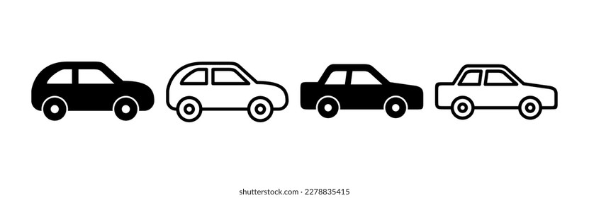 Car icon vector for web and mobile app. car sign and symbol. small sedan