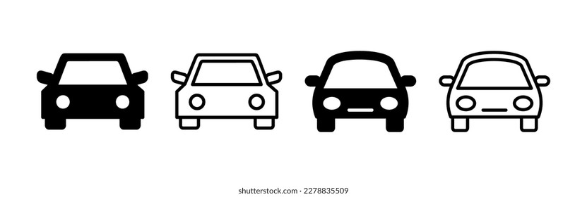 Vector de iconos de auto para aplicaciones web y móviles. símbolo y signo del coche. pequeño sedán