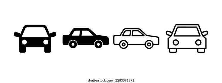 Car icon vector for web and mobile app. car sign and symbol. small sedan