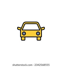 Vector de iconos de auto para aplicaciones web y móviles. símbolo y signo del coche. pequeño sedán