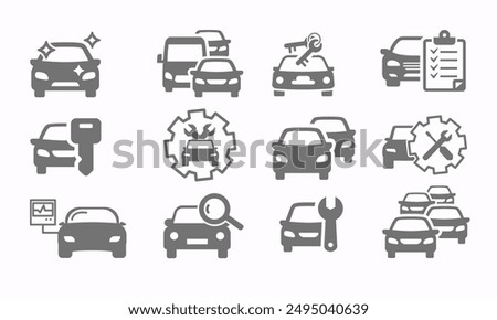 Car Icon Vector for Web and Mobile Small Sedan, Minimalist Transport Vehicle Silhouette. Car Sign and Symbol Set Illustration.