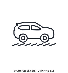 Car icon. vector.Editable stroke.linear style sign for use web design,logo.Symbol illustration.