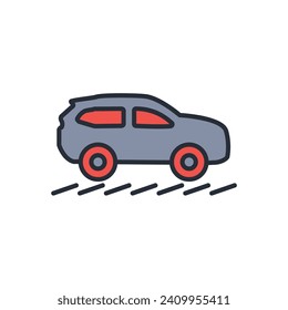 Icono de coche. vector.Curso editable.Signo de estilo lineal para uso de diseño web,logotipo.Ilustración de símbolo.