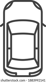 Car icon, view from above, vector