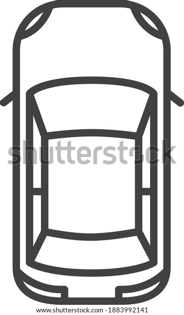 Car icon, view from above,
vector