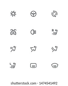 Car icons about temperature, conditioner and settings