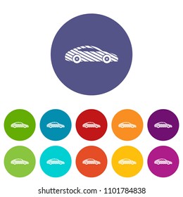 Car icons color set vector for any web design on white background