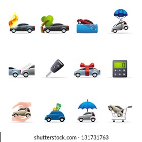 Car Icons In Colors.