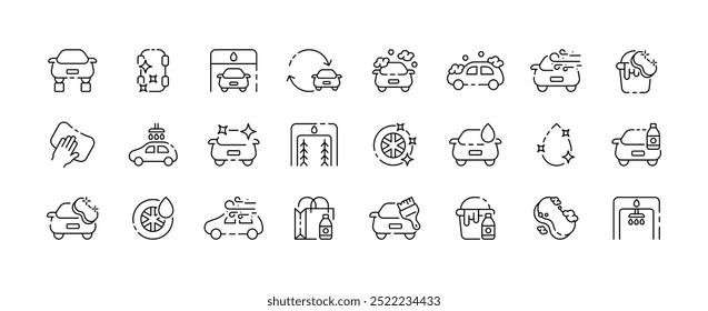 Car icons design. Machine maintenance. Linear style. Vector icons