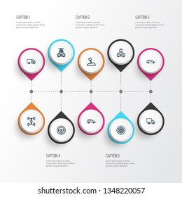 Car icons line style set with crossover, gear level, carwash and other stick elements. Isolated vector illustration car icons.