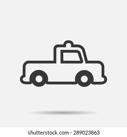 car icons  line vector illustration , police car