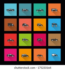 Car icons ( long shadow )