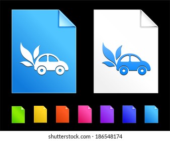 Car Icons on Colorful Paper Document Collection