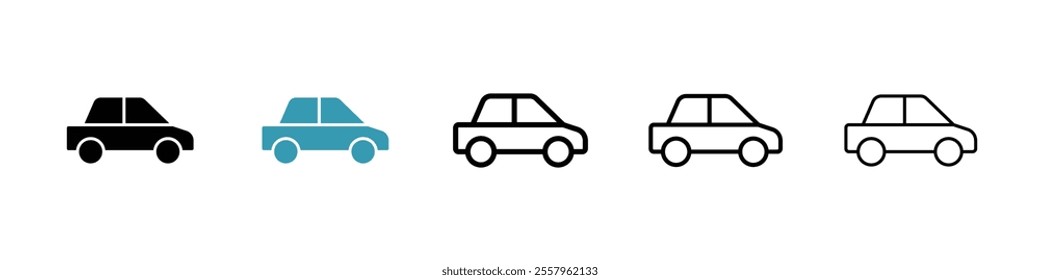 Car icons pack in black and blue.