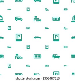 car icons pattern seamless white background. Included editable filled hospital, parking, delivery car, ful battery, weapon truck, siren icons. car icons for web and mobile.