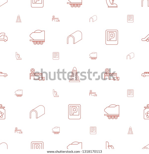 car\
icons pattern seamless white background. Included editable line\
tunnel, baby seat in car, cargo trailer, hospital, parking, baby\
toy, truck crane icons. car icons for web and\
mobile.