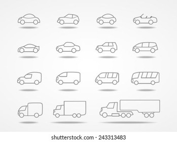 Car icons set