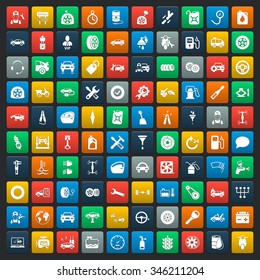 Car Icons Set. 
