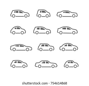 car icons set - Shutterstock ID 754614868