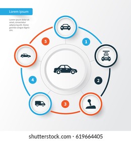 Car Icons Set. Collection Of Stick, Transport Cleaning, Crossover And Other Elements. Also Includes Symbols Such As Van, Wash, Automobile.