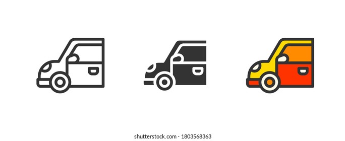 Car icons set design graphic with line, filled, and solid sytle. Vector for company or corporate business. Eps 10 illustration.