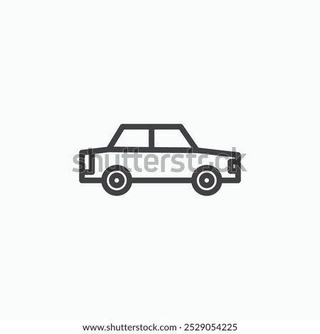 Car icons set. filled and line illustration