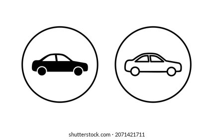 Car icons set. car sign and symbol. small sedan