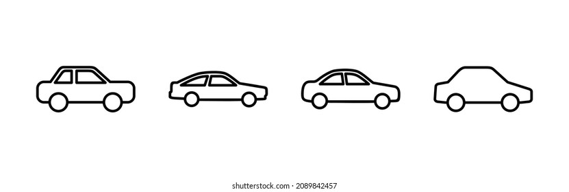 Car icons set. car sign and symbol. small sedan