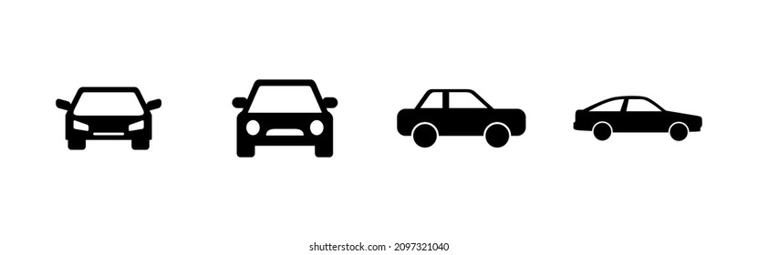 Car icons set. car sign and symbol. small sedan