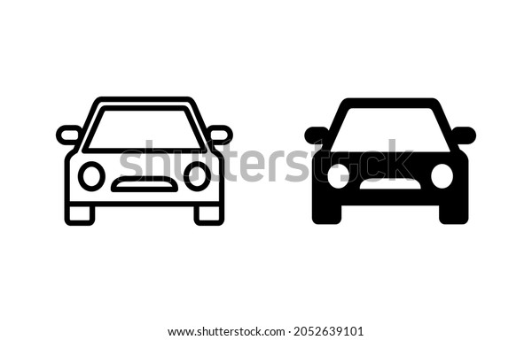 Car icons\
set. car sign and symbol. small\
sedan