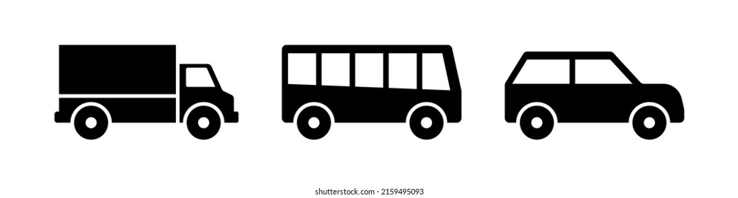 car icons set simple design