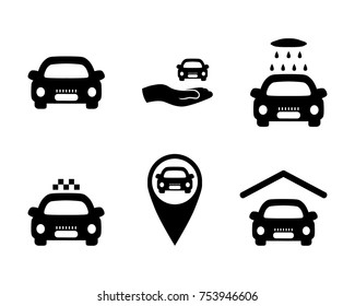 Car icons set, vector design element