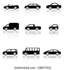 Car icons set (Vector illustration)