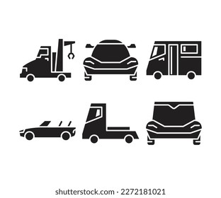 iconos de coche conjunto ilustración vectorial