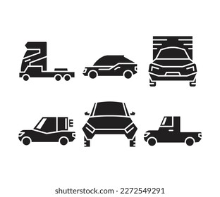 iconos de coche conjunto ilustración vectorial