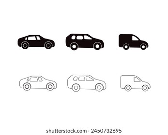 Car icons set vector illustration.