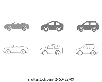 Car icons set vector illustration.