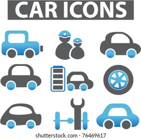 car icons, signs, vector illustrations