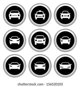 Car Icons Silver Icon Set