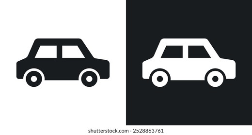 Car icons. solid style vector
