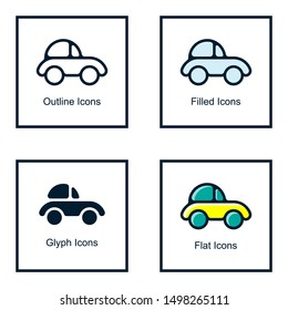 CAR ICONS WITH SOME KINDS OF STYLES 