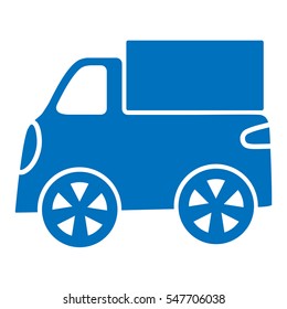 Car icons. Truck with tarpaulin blue on a white background