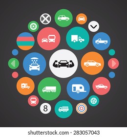 car icons universal set for web and mobile