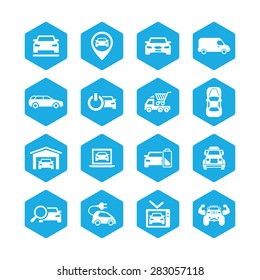 car icons universal set for web and mobile