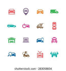 car icons universal set for web and mobile