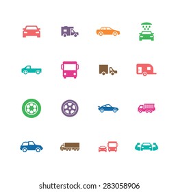 car icons universal set for web and mobile