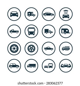 car icons universal set for web and mobile 