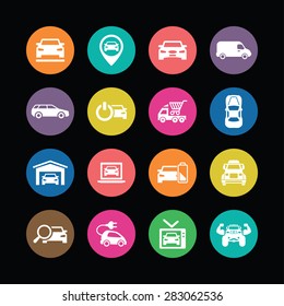 car icons universal set for web and mobile 