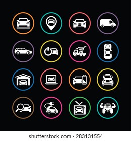 car icons universal set for web and mobile 