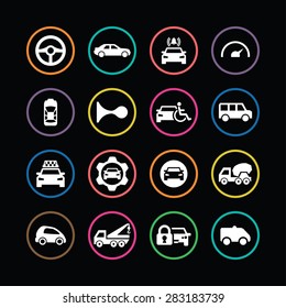 car icons universal set for web and mobile 